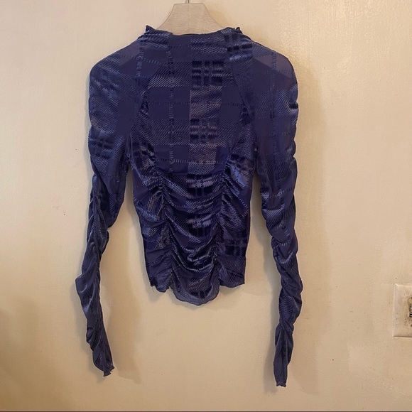 Urban Outfitters Top Mock Neck Burnout Velvet Small New With Tags Natalia - Picture 11 of 11